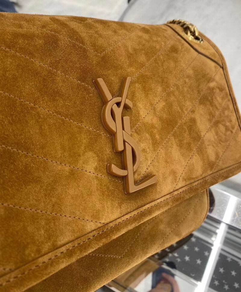 Saint Laurent Niki Medium In Suede And Smooth Leather 498894 Coffee